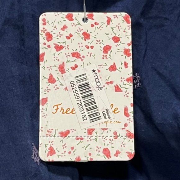 FREE PEOPLE Blue Embroidered Crop Tank NWT Size L - Picture 8 of 12